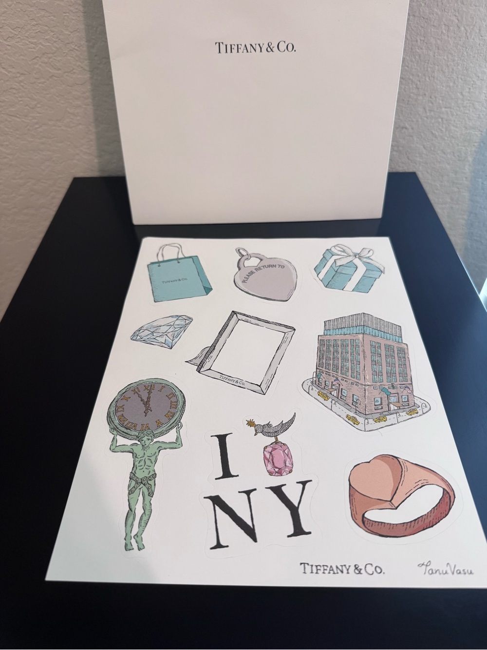 Tiffany & Co. NYC Landmark Sticker Sheet by Tanu Vasu - NEW! RARE!